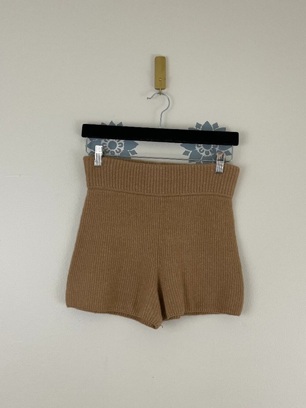 Everlane Wool Blend Cozy Stretch Shorts in Camel Tan Size Small
